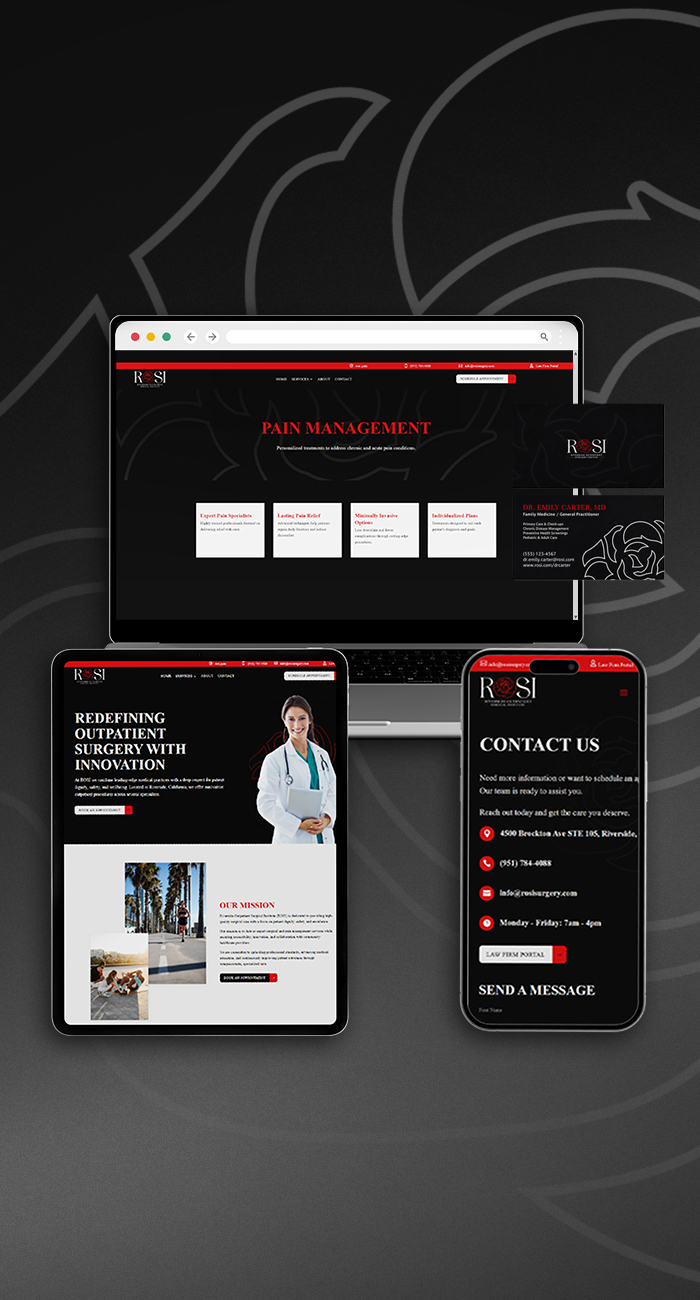 Translate ROSI’s new identity into a website that clearly presented its physicians, services, and level of care.