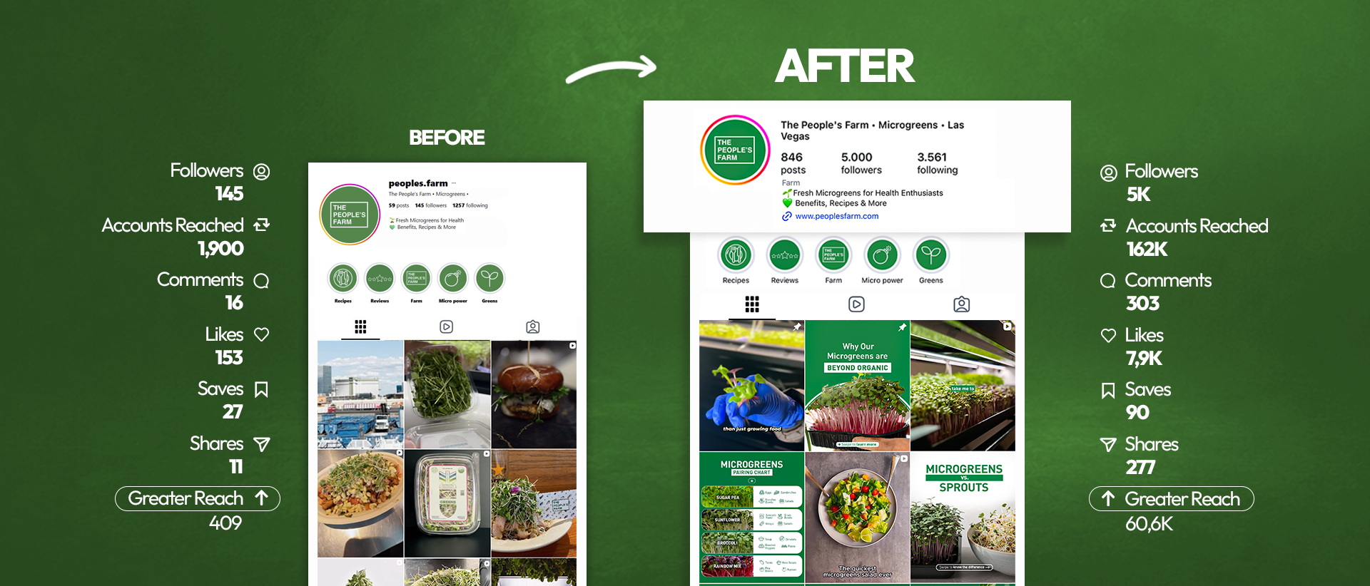 Grow The People’s Farm’s social media presence and turn the account into a stronger reflection of the brand, its products, and the value of microgreens.